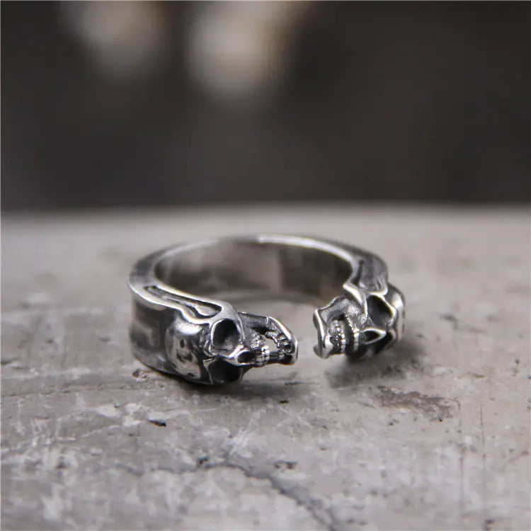 Thai 925 Silver Carved Skull Ring