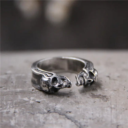 Thai 925 Silver Carved Skull Ring