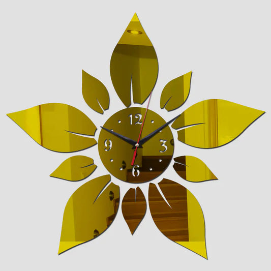 3D Acrylic Wall Clock with Floral Design