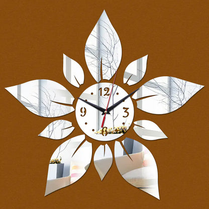 3D Acrylic Wall Clock with Floral Design