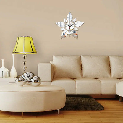 3D Acrylic Wall Clock with Floral Design