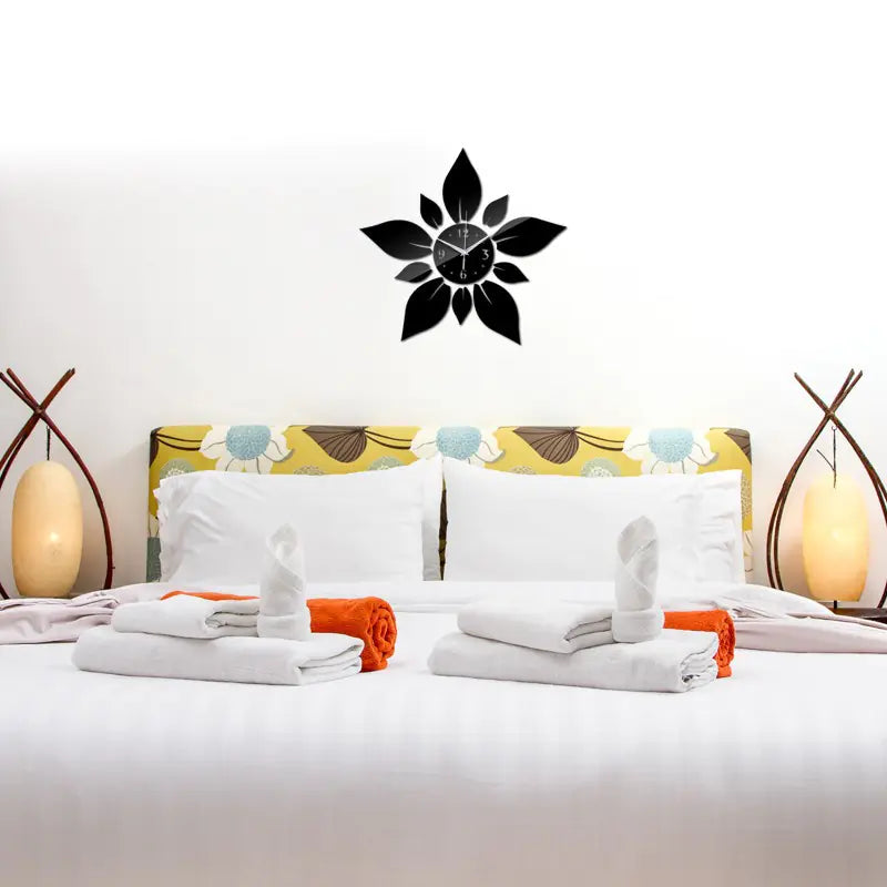 3D Acrylic Wall Clock with Floral Design